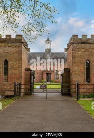 Eingang zum Hartlebury Castle, Hartlebury in der Nähe von Kidderminster in Worcestershire. Stockfoto