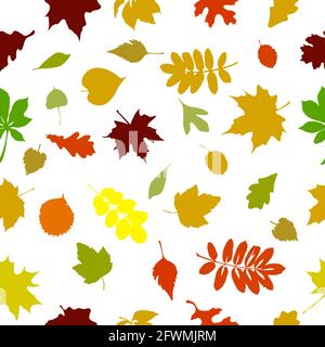 Abstraktion der Herbstblätter. Eine nahtlose Vektorgrafik im Hintergrund Stock Vektor
