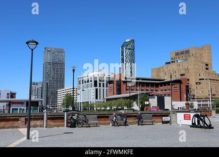 Georges Pier Head in Liverpool im Sommer Stockfoto