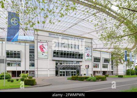 Leverkusen, Deutschland. Mai 2021. Blick auf den VIP-Eingang der BayArena, Leverkusen. Kredit: SPP Sport Pressefoto. /Alamy Live News Stockfoto