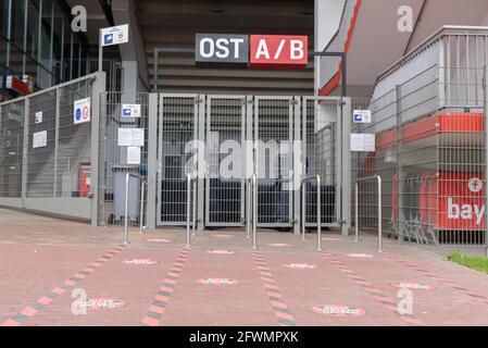 Leverkusen, Deutschland. Mai 2021. Tor A und B in der BayArena, Leverkusen. Kredit: SPP Sport Pressefoto. /Alamy Live News Stockfoto