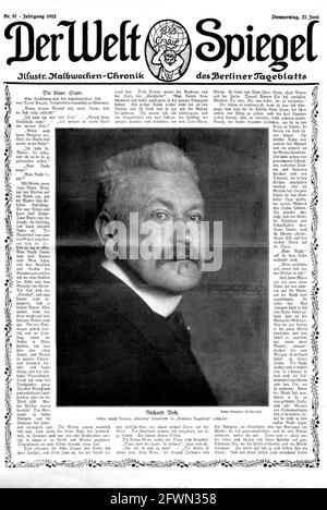 1912 , DEUTSCHLAND: Der deutsche Schriftsteller und Dramatiker RICHARD VOSS ( 1851 - 1918 ) auf dem Titelblatt der WELT Spiegel , Berlin . Porträt der Fotografin Nicola Perscheid, Berlin. - LETTERATURA - LITERATUR - Scrittore - TEATRO - THEATER - drammaturgo - ritratto - Portrait - Bart - barba - GESCHICHTE - FOTO STORICHE - rivista illustata - copertina --- Archivio GBB Stockfoto