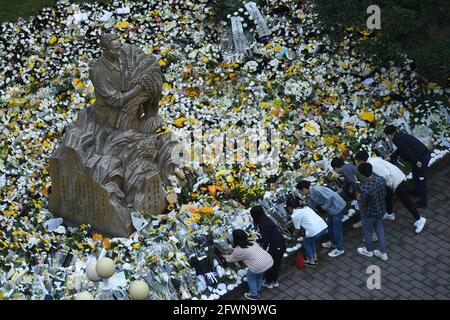 Changsha, China. Mai 2021. Die Menschen verabschieden sich vom Vater des Hybrid-Reis-Akademikers Yuan Longping, der am 22. Mai 2021 im Alter von 91 Jahren in Changsha, Hunan, China, verstorben ist.(Foto: TPG/cnsphotos) Quelle: TopPhoto/Alamy Live News Stockfoto