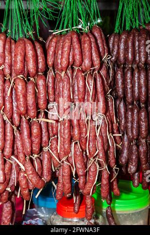 Würzige Würste in spanien Stockfoto