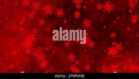 Coronavirus-Zellen. Gruppe von Viren, die Infektionen der Atemwege verursachen. 3D-Illustration 3D-Rendering Stockfoto