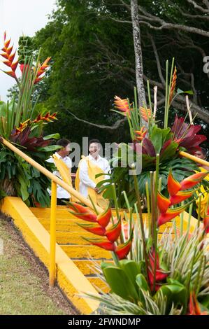 Die Feierlichkeiten zum König-Kamehameha-Tag in Kapa'au, Nord-Kohala, Big Island, Hawaii. Stockfoto