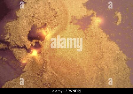 Abstrakter Marmorhintergrund mit Gold-, Malve- und Burgunderrot-Glanz. Vektor-Textur in Alkoholtinte Technik mit Glitzer. Vorlage für Banner, Poster Design. Stock Vektor