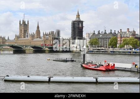 Houses of Parliament von Southbank, Westminster, London aus gesehen. VEREINIGTES KÖNIGREICH Stockfoto