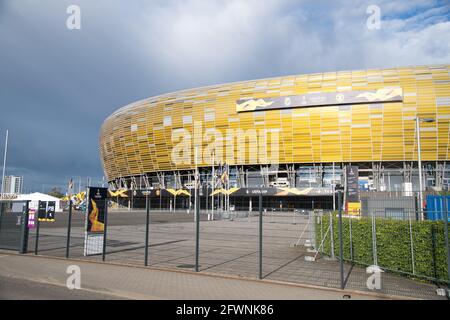 Polsat Plus Arena Danzig, Austragungsort des UEFA Europa League Finales 2021 und Heimat der Fußballmannschaft von Lechia Danzig, in Danzig, Polen. 23. Mai 2021 © Wojciech S Stockfoto