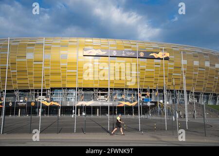 Polsat Plus Arena Danzig, Austragungsort des UEFA Europa League Finales 2021 und Heimat der Fußballmannschaft von Lechia Danzig, in Danzig, Polen. 23. Mai 2021 © Wojciech S Stockfoto