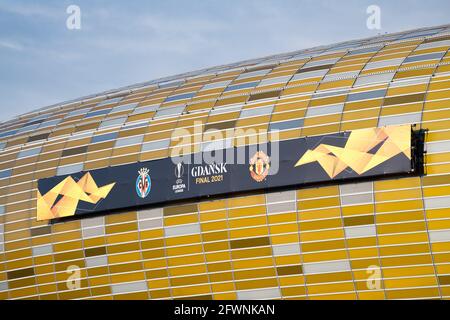 Polsat Plus Arena Danzig, Austragungsort des UEFA Europa League Finales 2021 und Heimat der Fußballmannschaft von Lechia Danzig, in Danzig, Polen. 23. Mai 2021 © Wojciech S Stockfoto