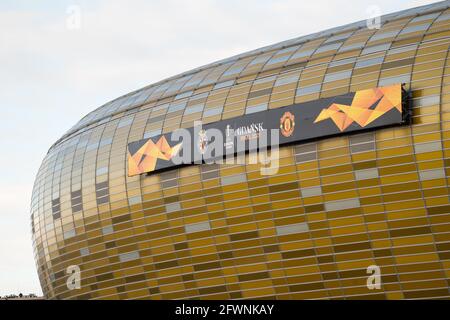 Polsat Plus Arena Danzig, Austragungsort des UEFA Europa League Finales 2021 und Heimat der Fußballmannschaft von Lechia Danzig, in Danzig, Polen. 23. Mai 2021 © Wojciech S Stockfoto