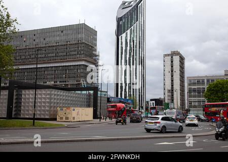 Kreisverkehr bei Elephant and Castle in London, Großbritannien Stockfoto