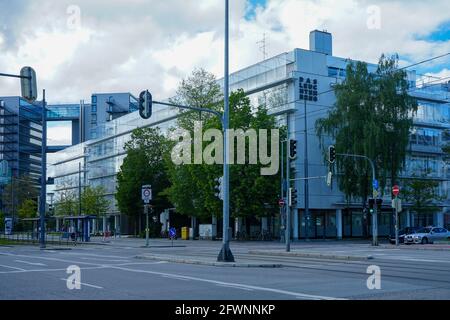 Ansicht des Bürogebäudekomplexes 'das Leuchtenberg' vom Straße Stockfoto