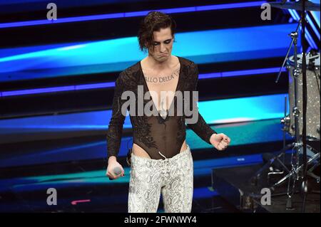 Sanremo, 71. Italienisches Liederfestival 2021. Abend - Maneskin Stockfoto