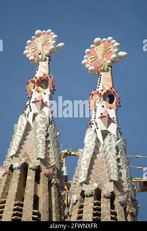 Sagrada Familia Details, Barcelona, Spanien Stockfoto