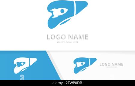 Vector Leber und Rakete Logo Kombination. Einzigartige Designvorlage für interne Organe und Flugzeuglogos. Stock Vektor