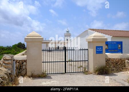 Leuchtturm von Cap Blanc, Mallorca, Balearen, Spanien Stockfoto