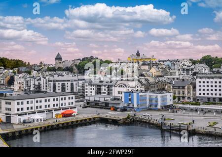 Alesund Hafenstadt in Norwegen. Stockfoto