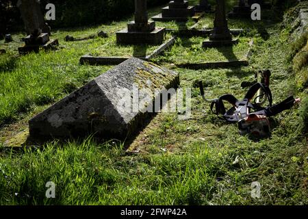 dartmoor, Tod, devon, Familie, Freunde, Grab, Friedhof, Liebe, vermisst, Moors, nikon, Grab, Grabstein, Stockfoto