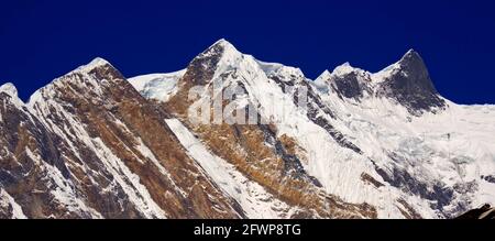 Baraha Shikhar, Annapurna Range, Trek to Annapurna Base Camp, Annapurna Conservation Area, Himalaya, Nepal, Asien Stockfoto