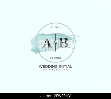 Ab Brief Beauty Vektor Initial Logo, Handschrift Logo der ersten Unterschrift, Hochzeit, Mode, jewerly, Boutique, Floral und botanisch mit kreativen t Stock Vektor