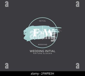 FW Brief Beauty Vektor Initial Logo, Handschrift Logo der ersten Unterschrift, Hochzeit, Mode, jewerly, Boutique, Floral und botanisch mit kreativen t Stock Vektor