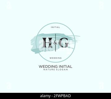 HG Brief Beauty Vektor Initial Logo, Handschrift Logo der ersten Unterschrift, Hochzeit, Mode, Schmuck, Boutique, Floral und botanisch mit kreativen t Stock Vektor