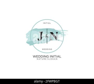 JN Brief Beauty Vektor Initial Logo, Handschrift Logo der ersten Unterschrift, Hochzeit, Mode, Schmuck, Boutique, Floral und botanisch mit kreativen t Stock Vektor