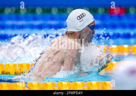 BUDAPEST, UNGARN - MAI 23: Peter Bernek aus Ungarn startet beim 400-m-Einzel-Medley-Finale der Männer während der len-Europameisterschaft S Stockfoto