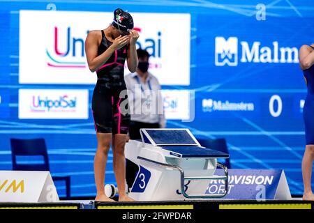 BUDAPEST, UNGARN - MAI 23: Simona Quadarella aus Italien startet beim 400-m-Freistil-Finale der Frauen während der len-Schwimmeuropameisterschaften Stockfoto