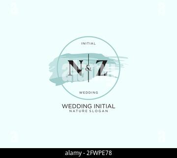 NZ Letter Beauty Vektor Initial Logo, Handschrift Logo der ersten Unterschrift, Hochzeit, Mode, jewerly, Boutique, Floral und botanisch mit kreativen t Stock Vektor