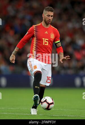 Aktenfoto vom 08-09-2018 des spanischen Sergio Ramos. Ausgabedatum: Montag, 24. Mai 2021. Stockfoto