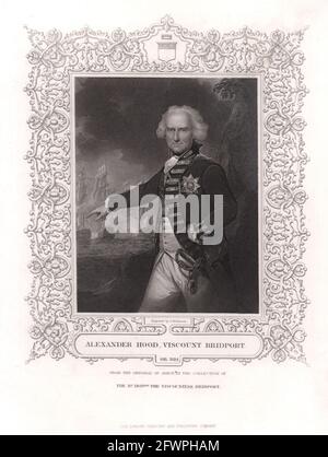 Alexander Haube, 1st Viscount Bridport (1726-1814). Nach Abt. TALLIS c 1855 Stockfoto