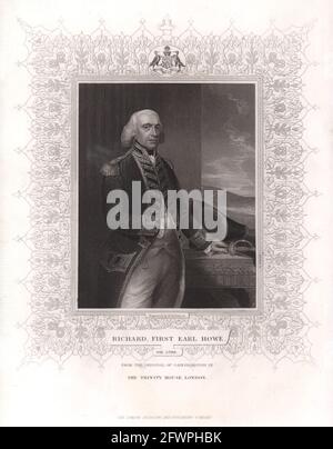 Richard, Erster Earl Howe (1726-1799), nach Gainsborough. TALLIS c 1855 Drucken Stockfoto