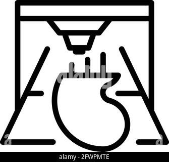 Symbol für Nierenbioprinting. Umriss Niere Bioprinting Vektor-Symbol für Web-Design isoliert auf weißem Hintergrund Stock Vektor