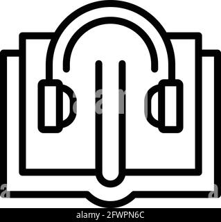 Hörbuch-Symbol. Vektorsymbol für Audiobücher für Webdesign auf weißem Hintergrund isoliert Stock Vektor