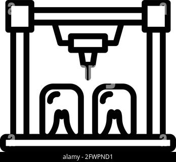 Symbol für das Bioprinting von Zähnen. Kontur Zähne bioprinting Vektor-Symbol für Web-Design isoliert auf weißem Hintergrund Stock Vektor
