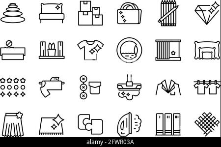 Perfektionismus-Symbole eingestellt. Skizzieren Sie eine Reihe von Vektorsymbolen für Perfektionismus für Webdesign auf weißem Hintergrund Stock Vektor