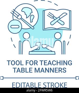 Werkzeug zum Teaching Tabelle Manieren Konzept Symbol Stock Vektor