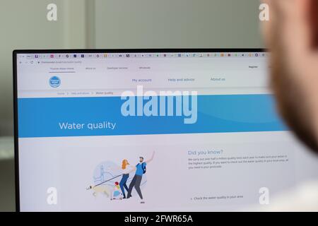 New York, USA - 1. Mai 2021: Website der Thames Water Company auf dem Bildschirm, illustratives Editorial Stockfoto