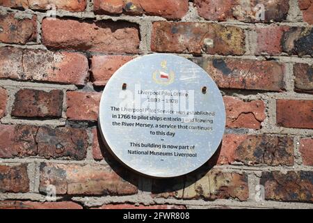 Plakette Des Liverpool Pilot Office Stockfoto