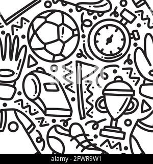 doodle Satz von Fußball-Handzeichnung Stock Vektor