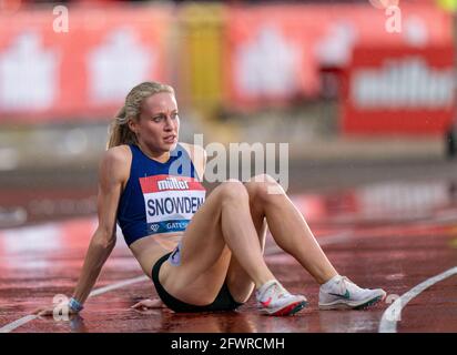 23. Mai 2021; Gateshead International Stadium, Gateshead, Tyne and Wear, England; Muller Diamond League Grand Prix Athletics, Gateshead; Katie Snowden nach den Frauen &#x2019;s 1500m Stockfoto