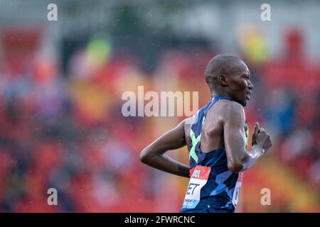 23. Mai 2021; Gateshead International Stadium, Gateshead, Tyne and Wear, England; Muller Diamond League Grand Prix Athletics, Gateshead; Kibet of Kenya während der Männer 5000 m. Stockfoto