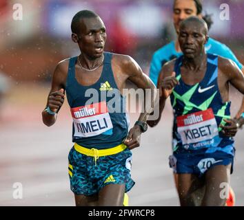 23. Mai 2021; Gateshead International Stadium, Gateshead, Tyne and Wear, England; Muller Diamond League Grand Prix Athletics, Gateshead; Kimeli und Kibet in den Herren 5000 m. Stockfoto