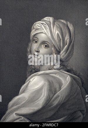 Beatrice Cenci, 1577 – 1599. Römische Adlige, die zusammen mit anderen Mitgliedern ihrer Familie wegen des Mordes an ihrem missbräuchlichen Vater, Graf Francesco Cenci, hingerichtet wurde. Nach einem Stich von Giovita Garavaglia aus einem Gemälde von Guido Reni. Stockfoto