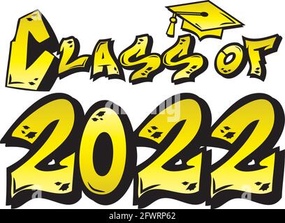 Gelbe Klasse von 2022 Graffiti Stock Vektor