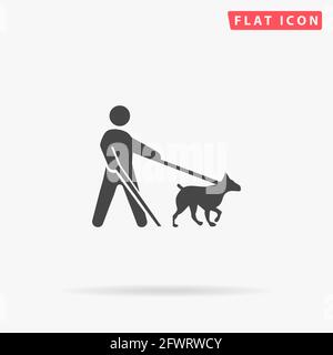 Flaches Vektorsymbol für Führungshund. Handgezeichnete Design-Illustrationen. Stock Vektor