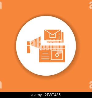 Symbol für Markenmarketing mit Farbgliphe. Digitale Werbung und Werbung. Piktogramm für Webseite, mobile App, Promo. UI UX GUI Design-Element. Bearbeitbare str Stock Vektor